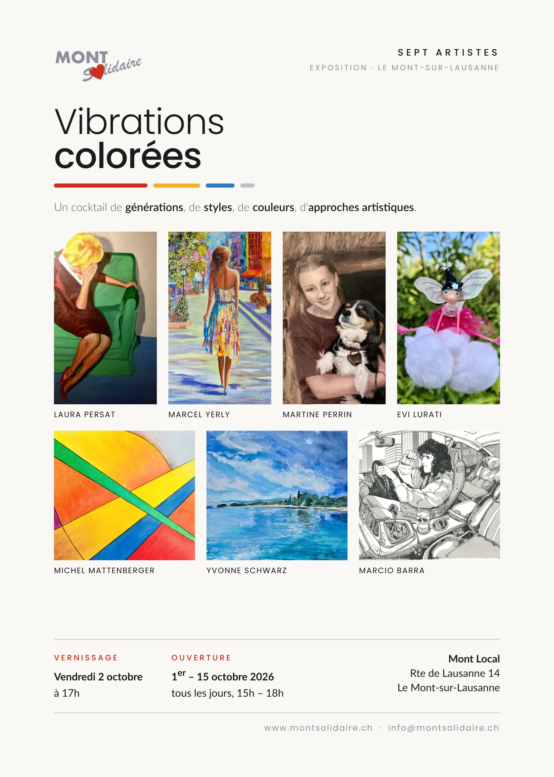 Exposition collective « Vibrations colorées » au Mont Local, Mont-sur-Lausanne